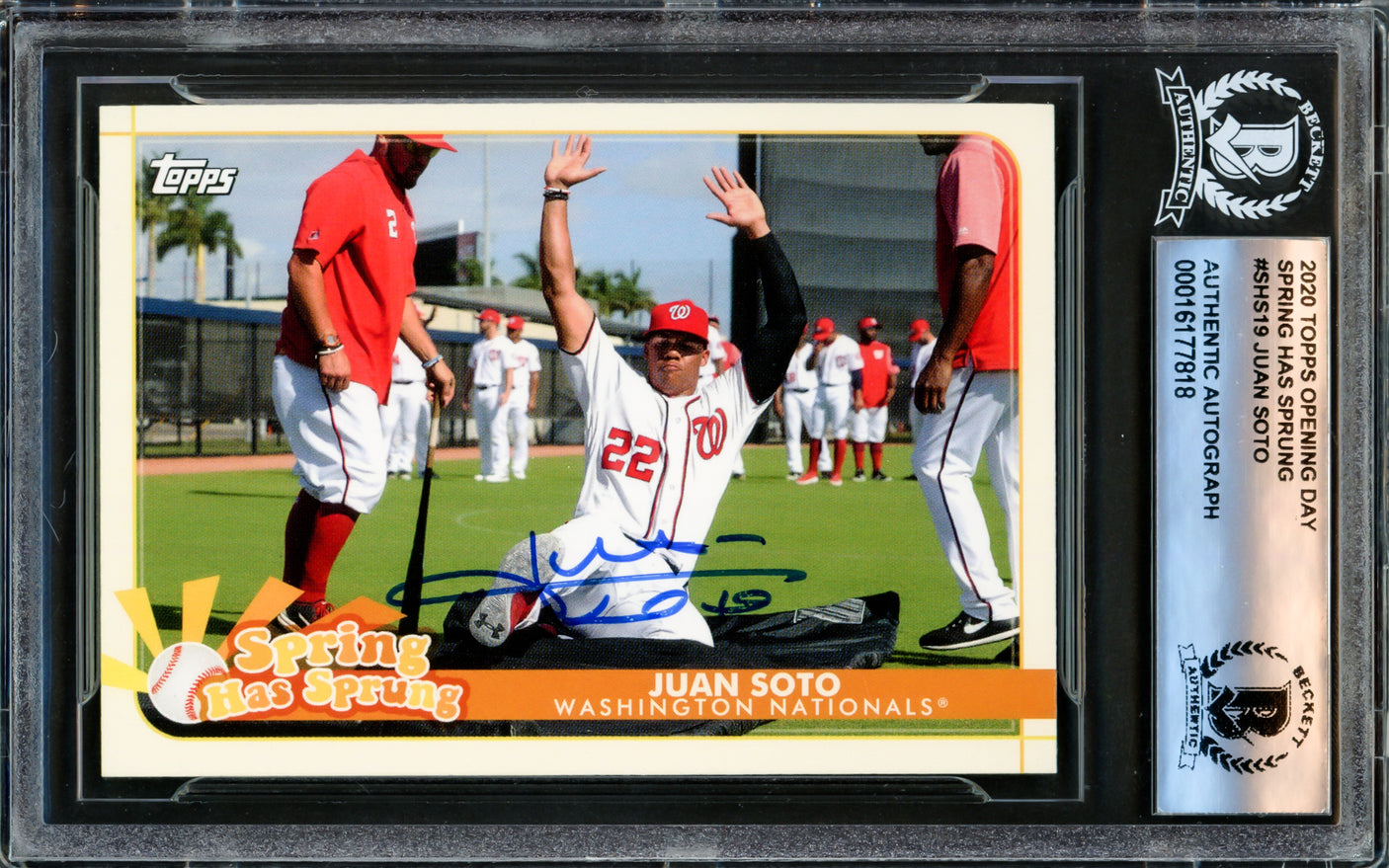 Juan Soto Autographed 2020 Topps Opening Day Spring Has Sprung Card #SHS-19 New York Mets Beckett BAS #16177818