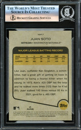 Juan Soto Autographed 2022 Topps Heritage New Age Performers Card #NAP-7 New York Mets Beckett BAS #16177953