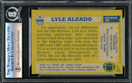 Lyle Alzado Autographed 1982 Topps Card #56 Cleveland Browns Beckett BAS #16340014