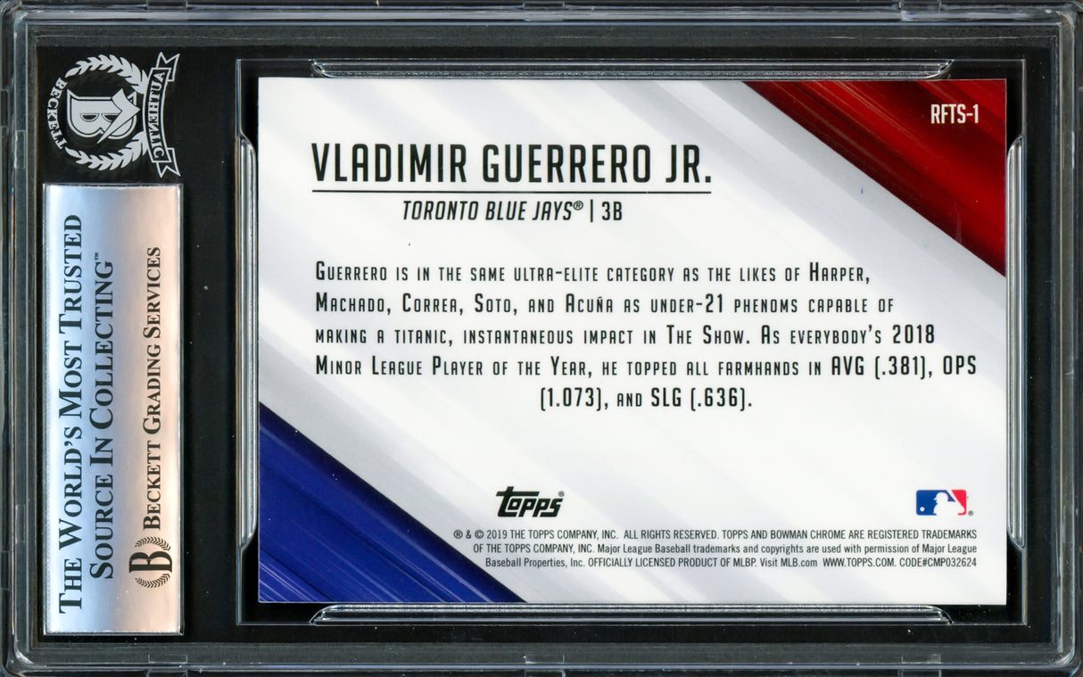 Vladimir Guerrero Jr. Autographed 2019 Bowman Chrome Ready For The Show Card #RFTS-1 Toronto Blue Jays Beckett BAS #16340144