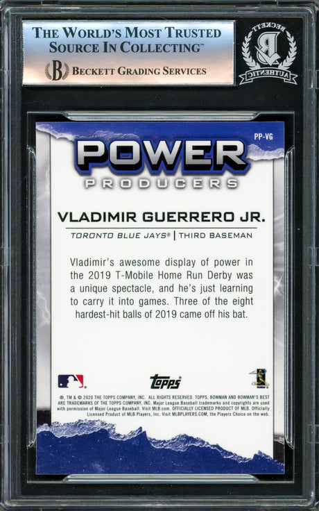 Vladimir Guerrero Jr. Autographed 2020 Bowman's Best Power Producers Card #PP-VG Toronto Blue Jays Beckett BAS #16340149