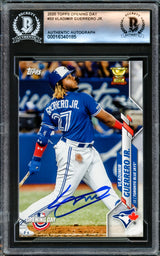Vladimir Guerrero Jr. Autographed 2020 Topps Opening Day Card #33 Toronto Blue Jays Beckett BAS #16340185