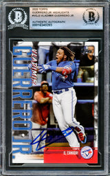 Vladimir Guerrero Jr. Autographed 2020 Topps Highlights Card #VGJ-2 Toronto Blue Jays Beckett BAS #16340283