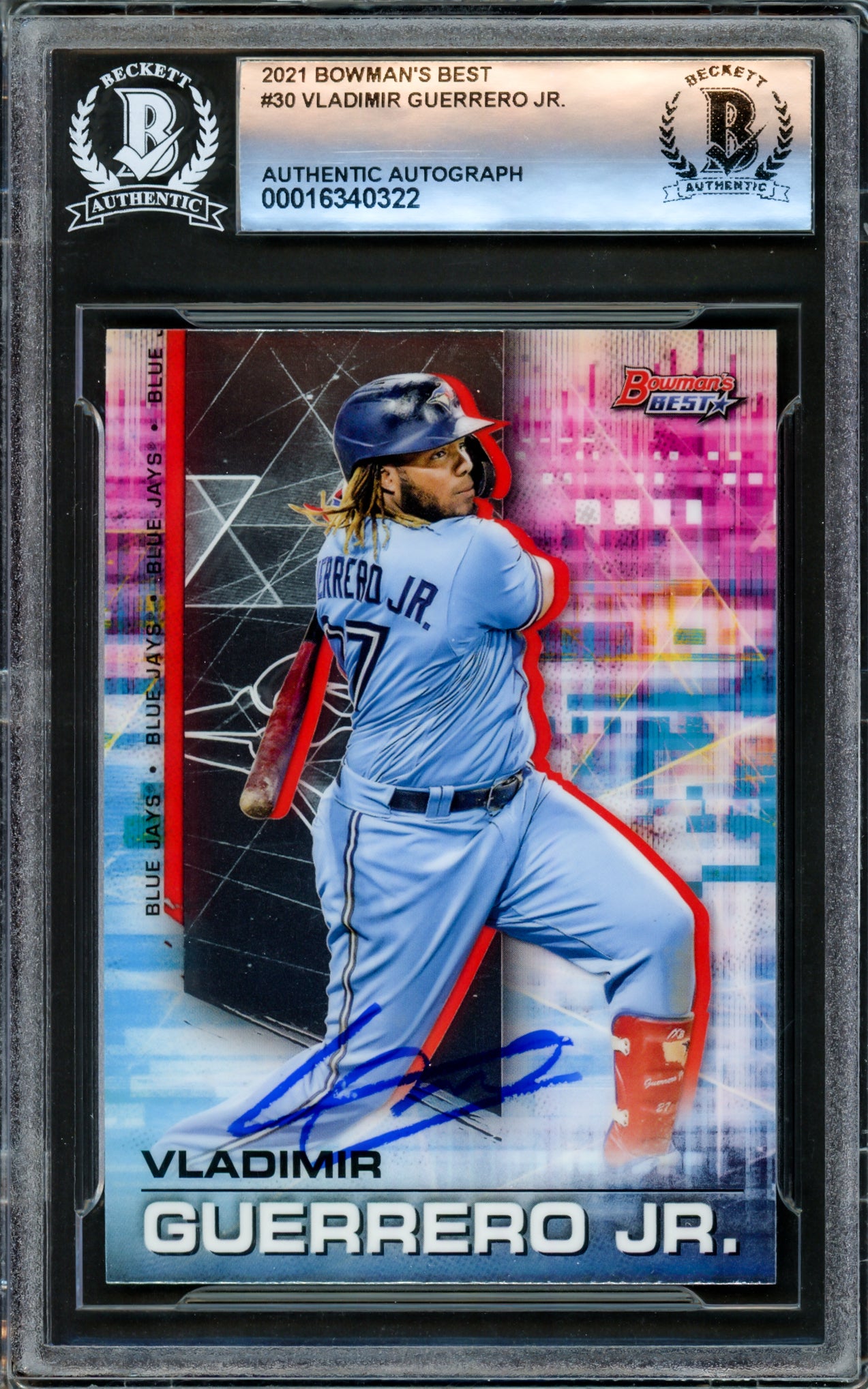 Vladimir Guerrero Jr. Autographed 2021 Bowman's Best Card #30 Toronto Blue Jays Beckett BAS #16340322