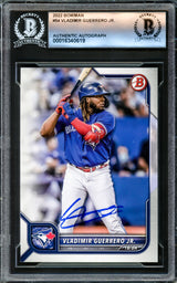 Vladimir Guerrero Jr. Autographed 2022 Bowman Card #54 Toronto Blue Jays Beckett BAS #16340619