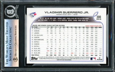 Vladimir Guerrero Jr. Autographed 2022 Topps Rainbow Foil Card #300 Toronto Blue Jays Beckett BAS #16340729