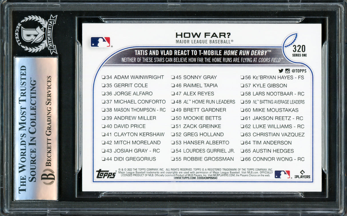 Vladimir Guerrero Jr. Autographed 2022 Topps Card #320 Toronto Blue Jays Beckett BAS #16340759