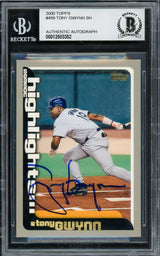 Tony Gwynn Autographed 2000 Topps Card #459 San Diego Padres Beckett BAS #12503352