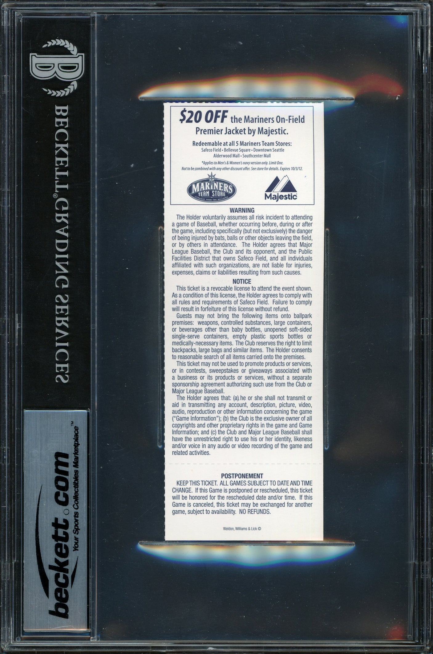 Ichiro Suzuki Autographed 2012 Ticket New York Yankees "Yankee Debut" Beckett BAS #16178910