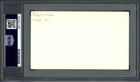 Reggie Miller Autographed 3x5 Index Card Indiana Pacers Vintage Signature PSA/DNA #85118784