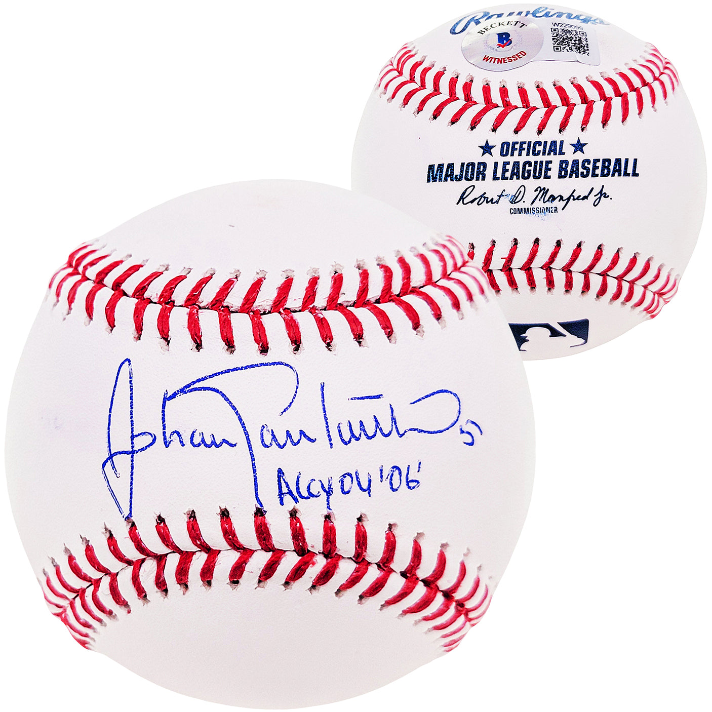 Johan Santana Autographed Official MLB Baseball Minnesota Twins "AL CY 04, 06" Beckett BAS Witness Stock #210998