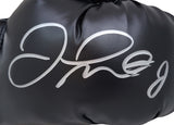 Floyd Mayweather Jr. Autographed Black Everlast Boxing Glove Right Hand In Silver Beckett BAS Witness Stock #210997