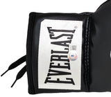 Floyd Mayweather Jr. Autographed Black Everlast Boxing Glove Right Hand In Silver Beckett BAS Witness Stock #210997
