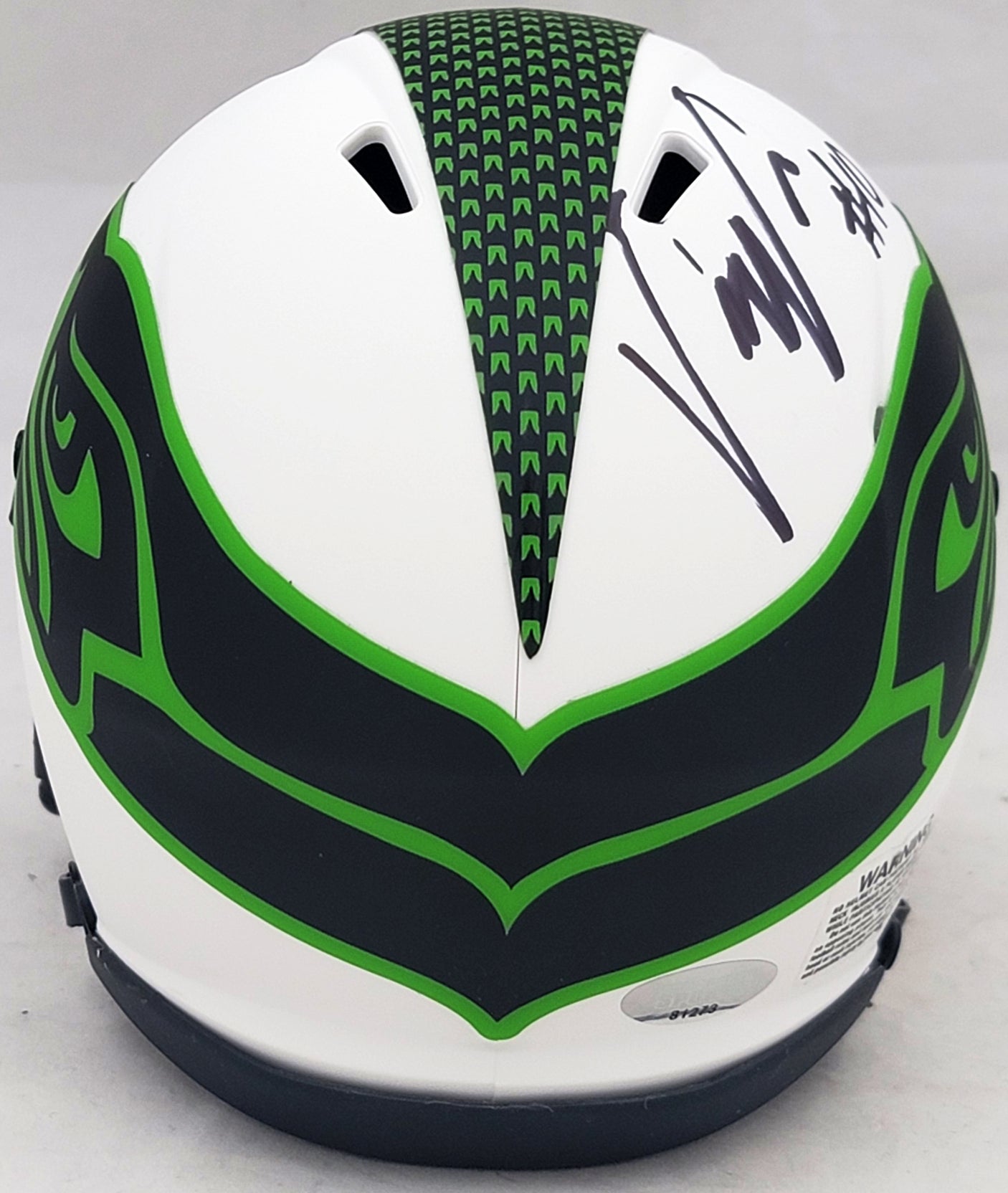 Uchenna Nwosu Autographed Seattle Seahawks Lunar Eclipse White Speed Mini Helmet MCS Holo Stock #211038