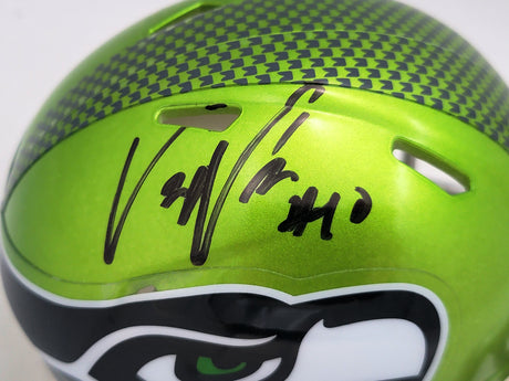 Uchenna Nwosu Autographed Seattle Seahawks Flash Green Speed Mini Helmet MCS Holo Stock #211037
