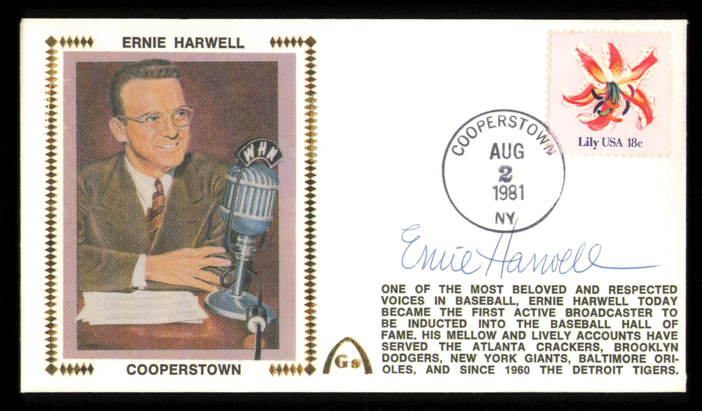 Ernie Harwell Autographed 1981 First Day Cover Announcer SKU #222333