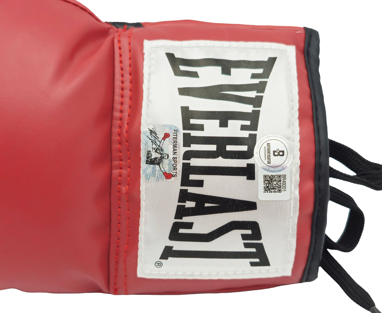 Mike Tyson Autographed Red Everlast Boxing Glove LH Beckett BAS QR Stock #238301