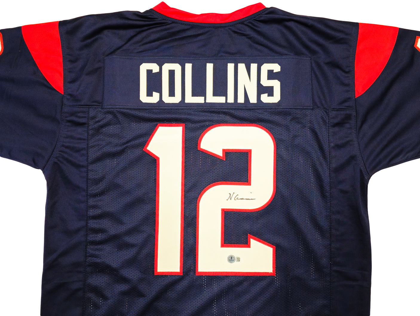 Houston Texans Nico Collins Autographed Blue Jersey Beckett BAS QR Stock #238361