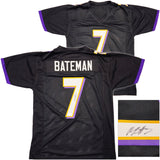 Baltimore Ravens Rashod Bateman Autographed Black Jersey Beckett BAS Witness Stock #238349