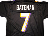 Baltimore Ravens Rashod Bateman Autographed Black Jersey Beckett BAS Witness Stock #238349