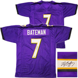 Baltimore Ravens Rashod Bateman Autographed Purple Jersey Beckett BAS Witness Stock #238350