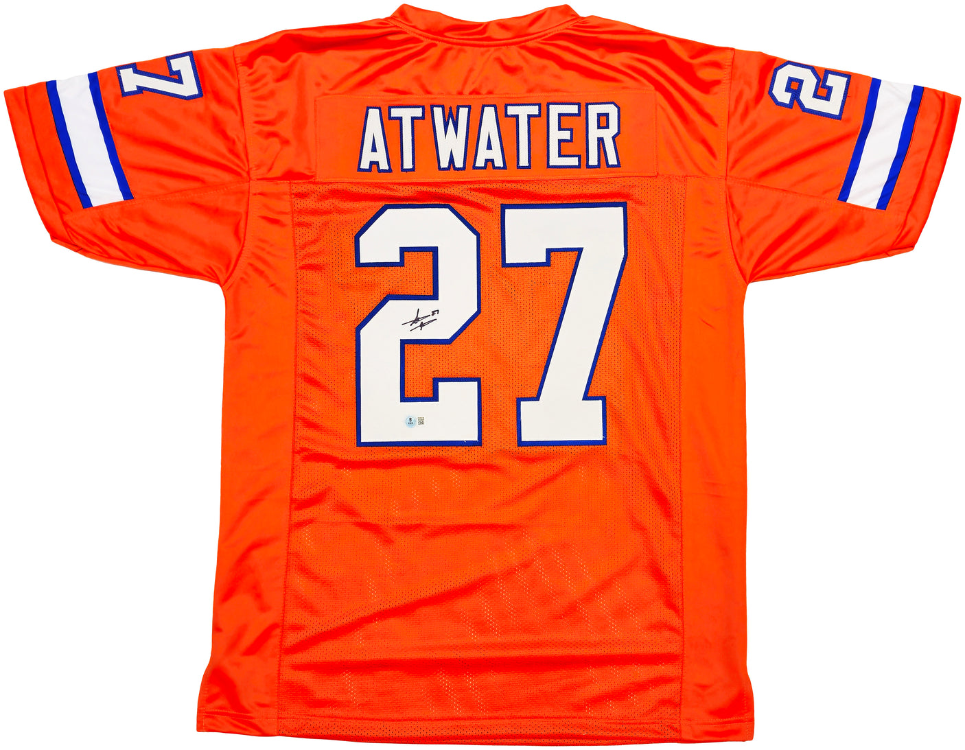 Denver Broncos Steve Atwater Autographed Orange Jersey Beckett BAS Witness Stock #238329