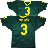 Notre Dame Fighting Irish Joe Montana Autographed Green Jersey Beckett BAS QR Stock #238332