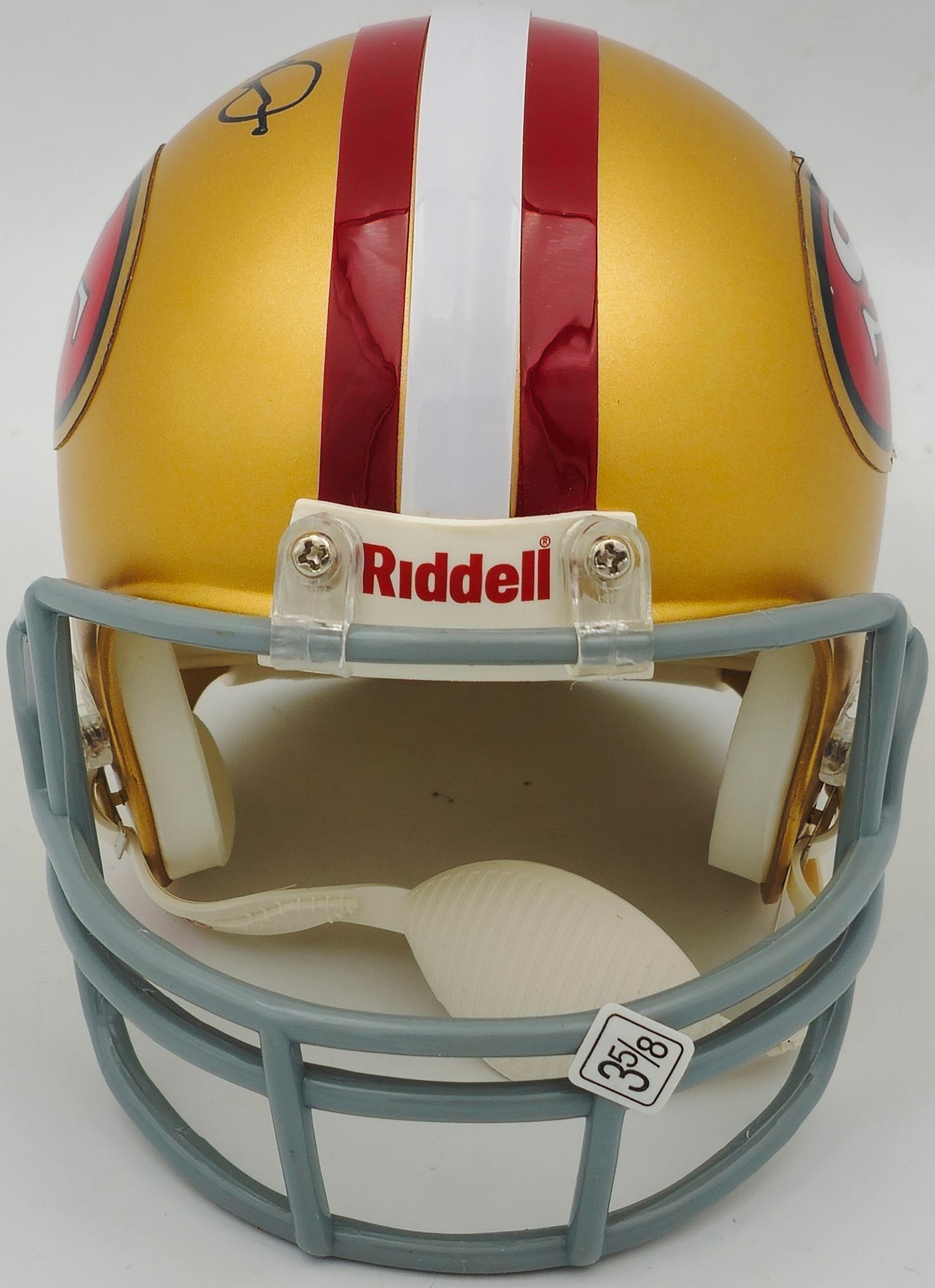 Joe Montana Autographed San Francisco 49ers Gold 1964-95 Throwback Mini Helmet Beckett BAS QR Stock #238342