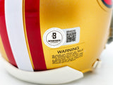 Joe Montana Autographed San Francisco 49ers Gold 1964-95 Throwback Mini Helmet Beckett BAS QR Stock #238342