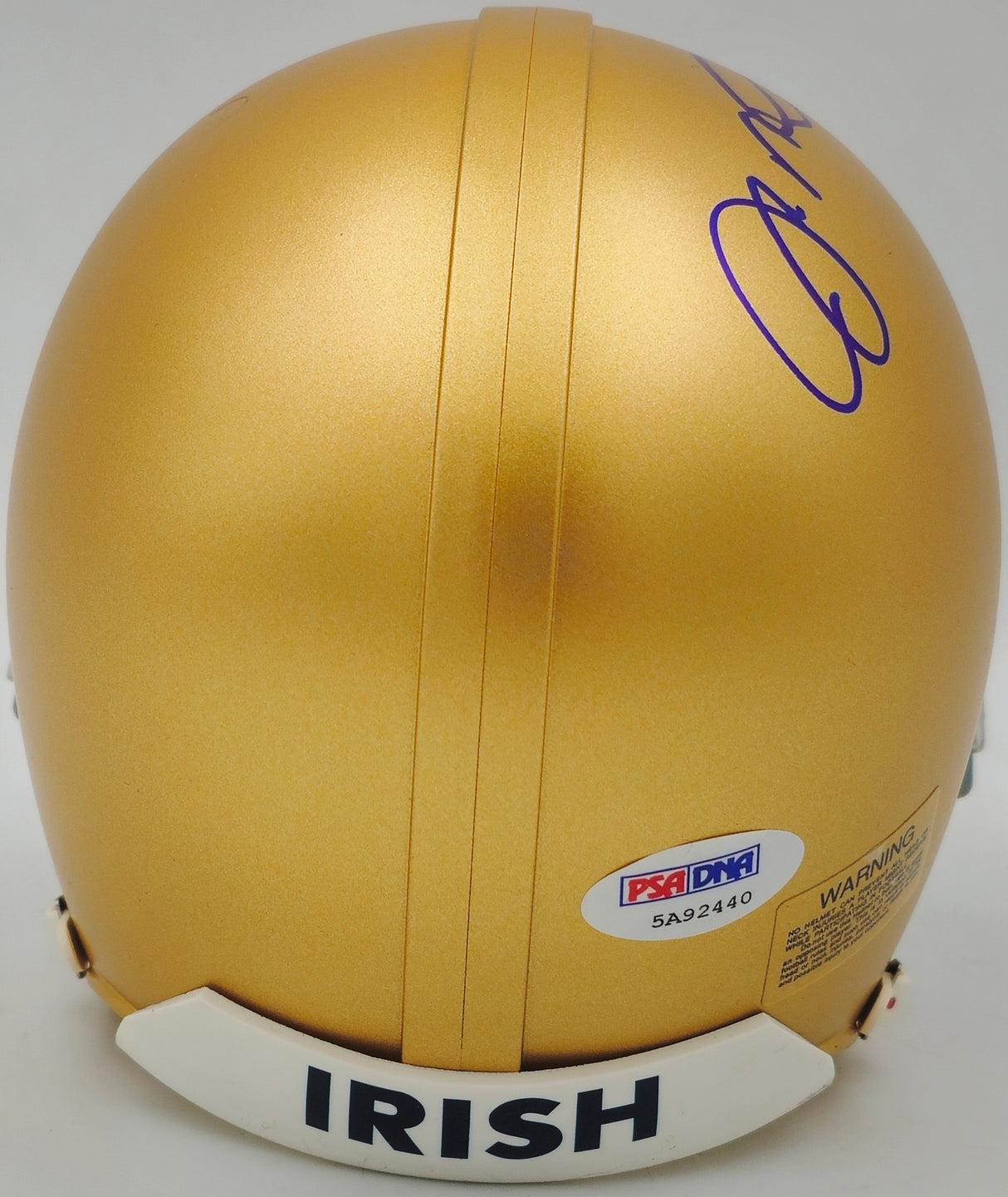 Joe Montana Autographed Notre Dame Fighting Irish Gold Mini Helmet PSA/DNA Stock #238343