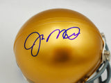 Joe Montana Autographed Notre Dame Fighting Irish Gold Mini Helmet Beckett BAS QR Stock #238341