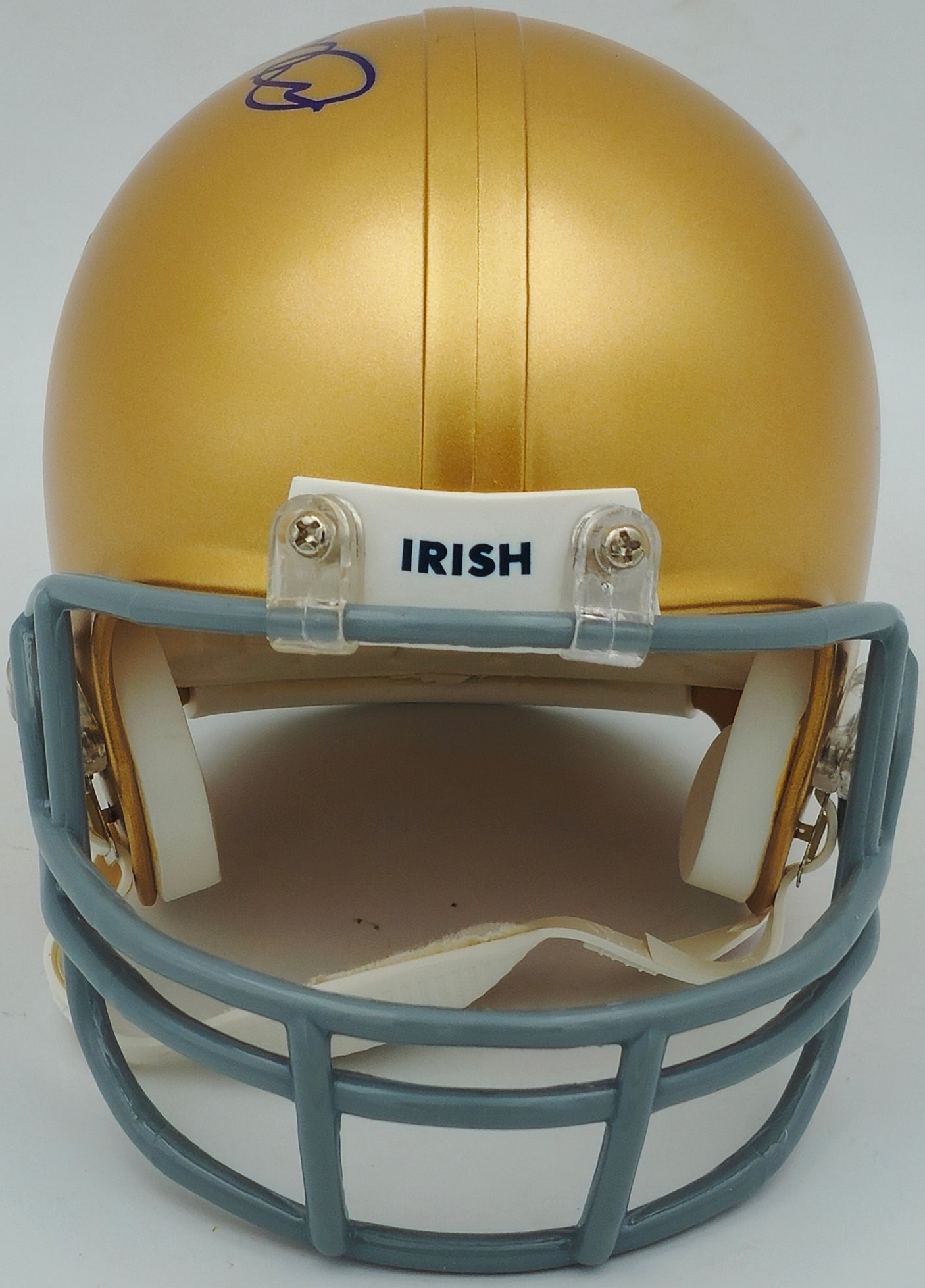 Joe Montana Autographed Notre Dame Fighting Irish Gold Mini Helmet Beckett BAS QR Stock #238341