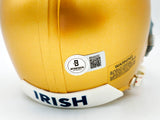 Joe Montana Autographed Notre Dame Fighting Irish Gold Mini Helmet Beckett BAS QR Stock #238341