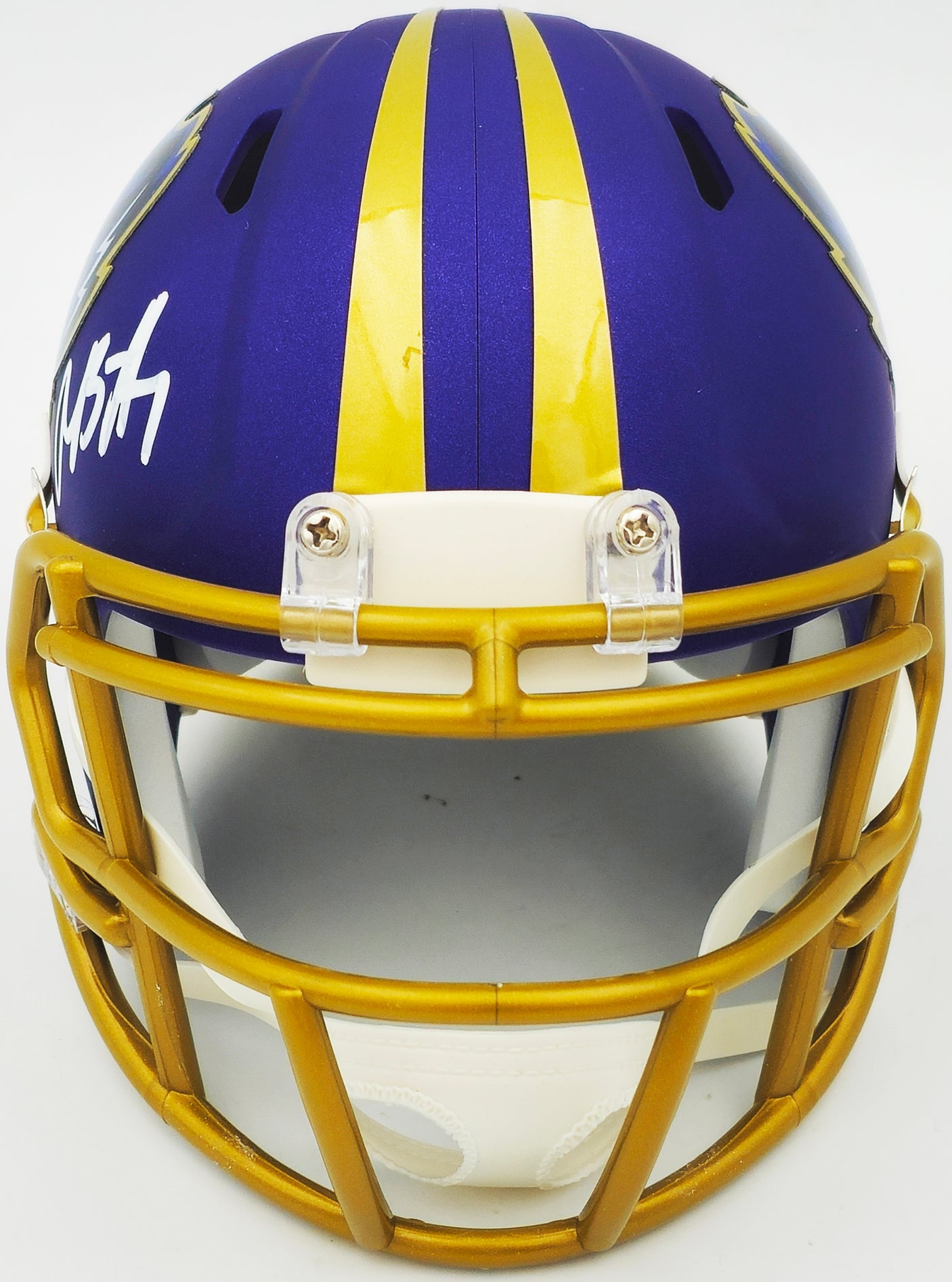 Rashod Bateman Autographed Baltimore Ravens 2024 Alternate Purple Speed Mini Helmet Beckett BAS Witness Stock #238351