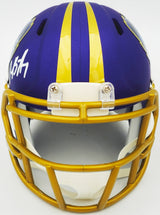 Rashod Bateman Autographed Baltimore Ravens 2024 Alternate Purple Speed Mini Helmet Beckett BAS Witness Stock #238351