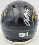 Rashod Bateman Autographed Baltimore Ravens Black Speed Mini Helmet Beckett BAS Witness Stock #238352