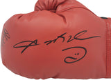Sugar Ray Leonard & Thomas "Hitman" Hearns Autographed Red Everlast Boxing Glove LH JSA Stock #238354