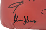 Sugar Ray Leonard & Thomas "Hitman" Hearns Autographed Red Everlast Boxing Glove LH JSA Stock #238353