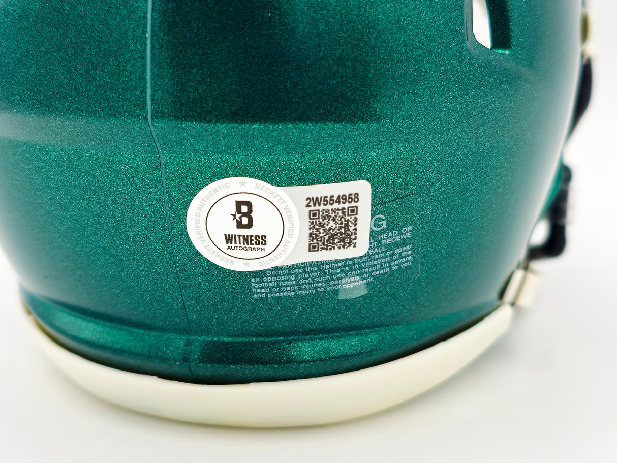 Brandon Graham Autographed Philadelphia Eagles Green Speed Mini Helmet Beckett BAS Witness Stock #238570