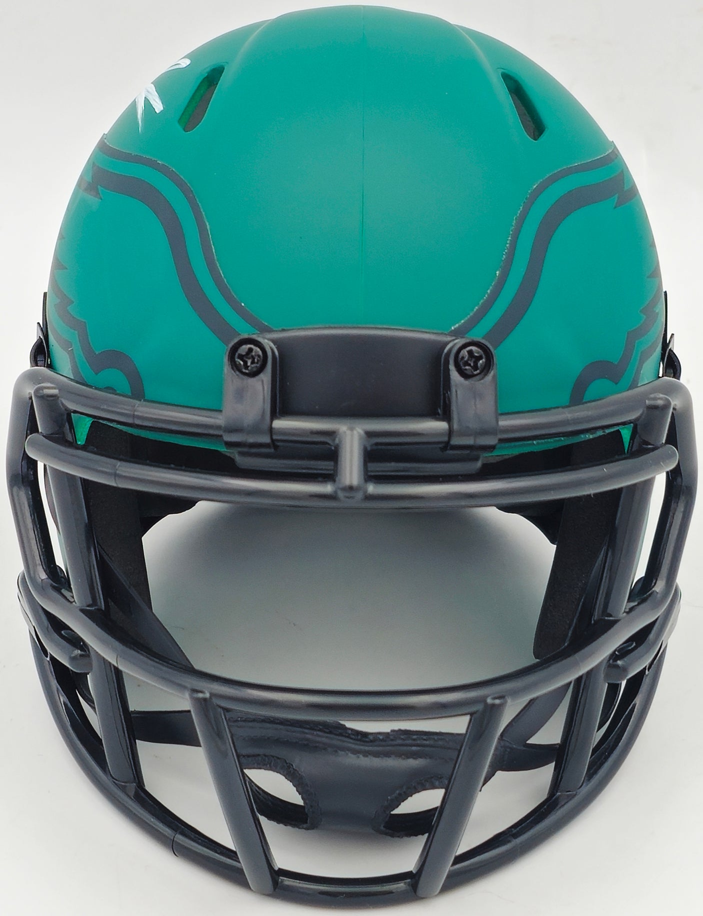 Jalen Carter Autographed Philadelphia Eagles Rave Green Speed Mini Helmet Beckett BAS Witness Stock #238568
