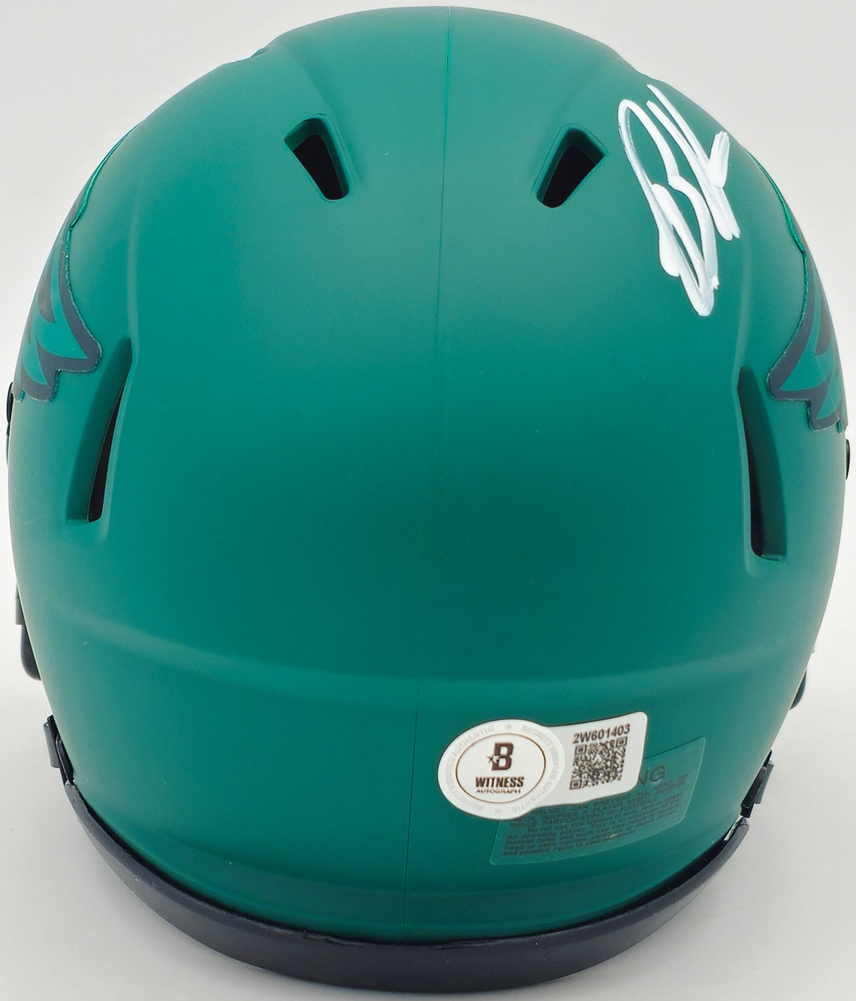 Brandon Graham Autographed Philadelphia Eagles Rave Green Speed Mini Helmet Beckett BAS Witness Stock #238571