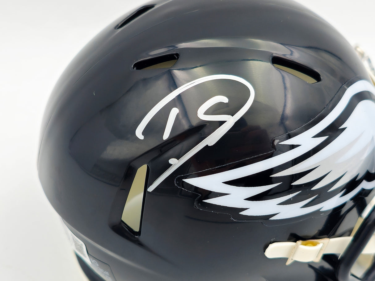 Darius Slay Jr. Autographed Philadelphia Eagles 2022 Alternate Black Speed Mini Helmet Beckett BAS Witness Stock #238576
