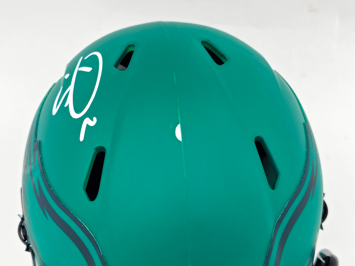 Darius Slay Jr. Autographed Philadelphia Eagles Rave Green Speed Mini Helmet (Scuffed) JSA Stock #238608