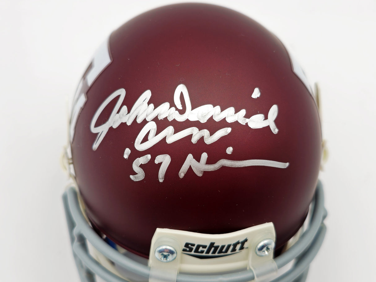 John David Crow Autographed Texas A&M Aggies Maroon Authentic Mini Helmet "57 Heisman" TriStar Holo #7516141