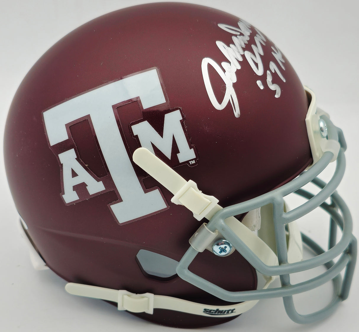 John David Crow Autographed Texas A&M Aggies Maroon Authentic Mini Helmet "57 Heisman" TriStar Holo #7516141