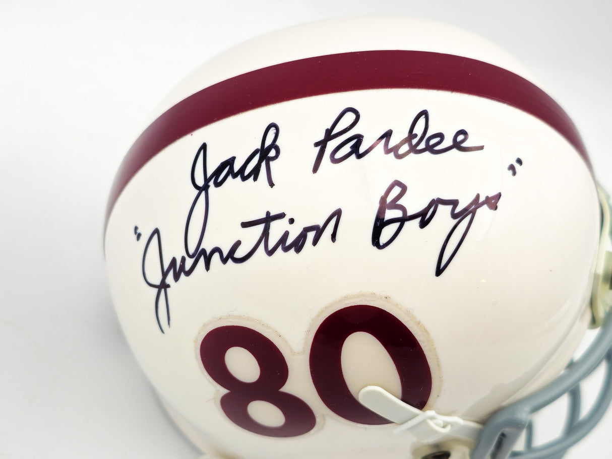 Jack Pardee Autographed Texas A&M Aggies White Authentic Mini Helmet "Junction Boys" #236/240 JSA #W87619