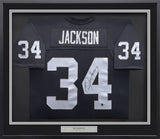 Oakland Raiders Bo Jackson Autographed Framed Black Authentic Mitchell & Ness Jersey Beckett BAS Witness Stock #238358