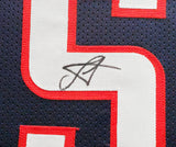 Denver Nuggets Nikola Jokic Autographed Framed Blue Jersey JSA Stock #238359