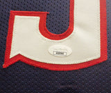 Denver Nuggets Nikola Jokic Autographed Framed Blue Jersey JSA Stock #238359