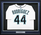 Seattle Mariners Julio Rodriguez Autographed Framed White Nike Jersey Beckett BAS QR Stock #221137